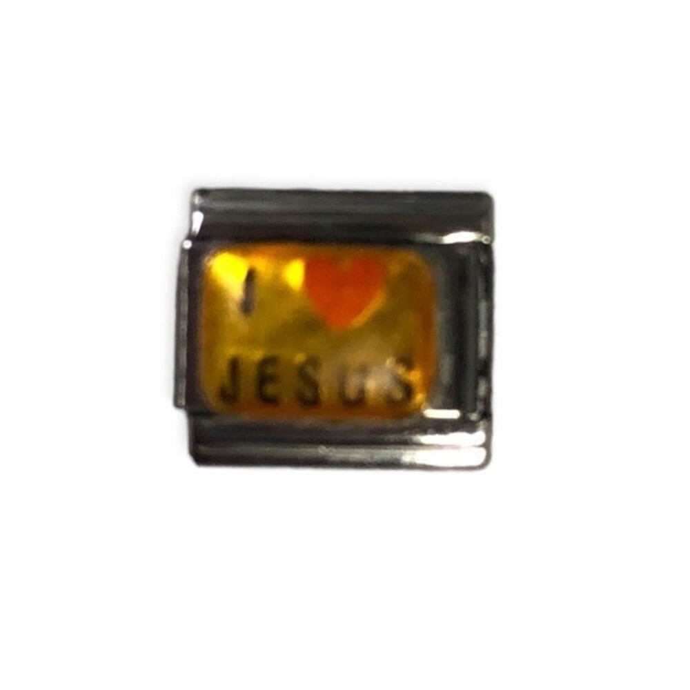 B’linQ Italian ‘I Love Jesus’ Stainless Steel Link Bracelet Charm